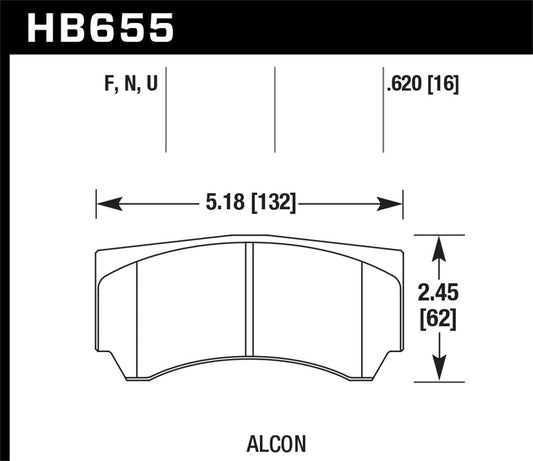 Hawk Alcon B/MB4/ Brembo XA2.E5.01/04 / XA5.90.01/04 / XA6.H7.11/14 DTC-70 Race Brake Pads
