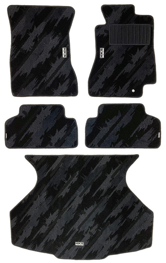 HKS Floor Mat (Monotone Oil Color - 5 Piece Set) - Toyota Supra JZA80 RHD 93-98