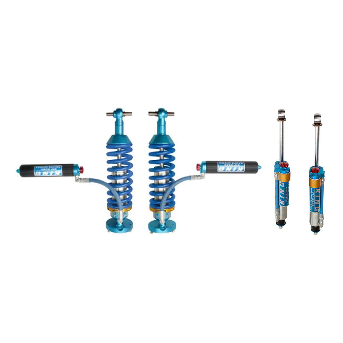 King Shocks 3.0 Performance Coilovers w/ Adjustable Remote Reservoir + Rear Adj Reservoir Shocks Set w/0-2.5" lift - 2019-2024 Chevrolet Silverado 1500 Trail Boss 4WD