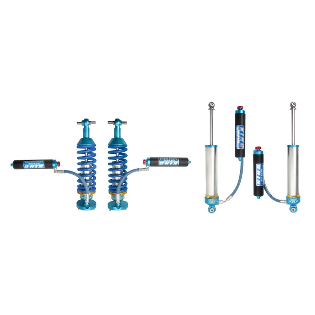 King Shocks 3.0 Performance Coilovers w/ Adjustable Remote Reservoir + Rear Adj Reservoir Shocks Set w/0-2.5" lift - 2019-2024 GMC Sierra 1500 4WD