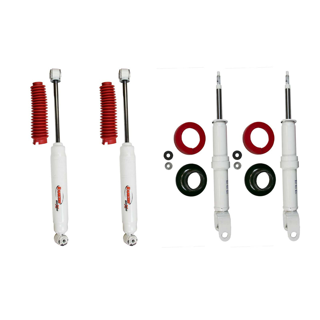 Rancho RS5000X Gas Strut & Shocks Set w/0" lift - 2010-2011 Dodge Dakota 4WD RWD