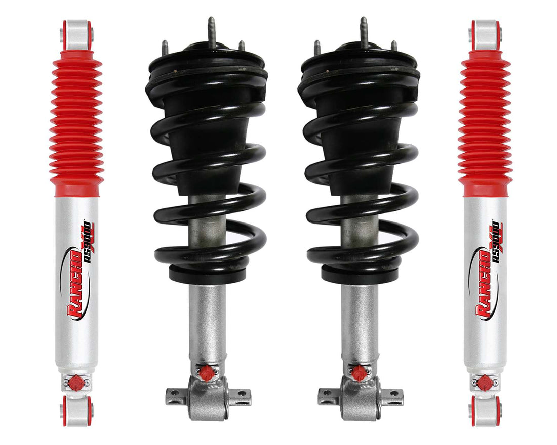 Rancho Quicklift Leveling Strut + RS9000XL Adjustable Shocks Set w/2" lift - 2007-2014 Chevrolet Avalanche 1500 4WD RWD