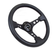 NRG 350MM 3" DEEP DISH WITH HOLES LEATHER
