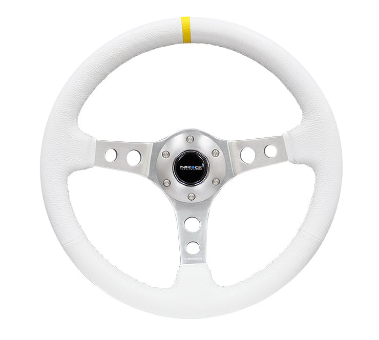 NRG 350MM 3" DEEP DISH WITH HOLES LEATHER