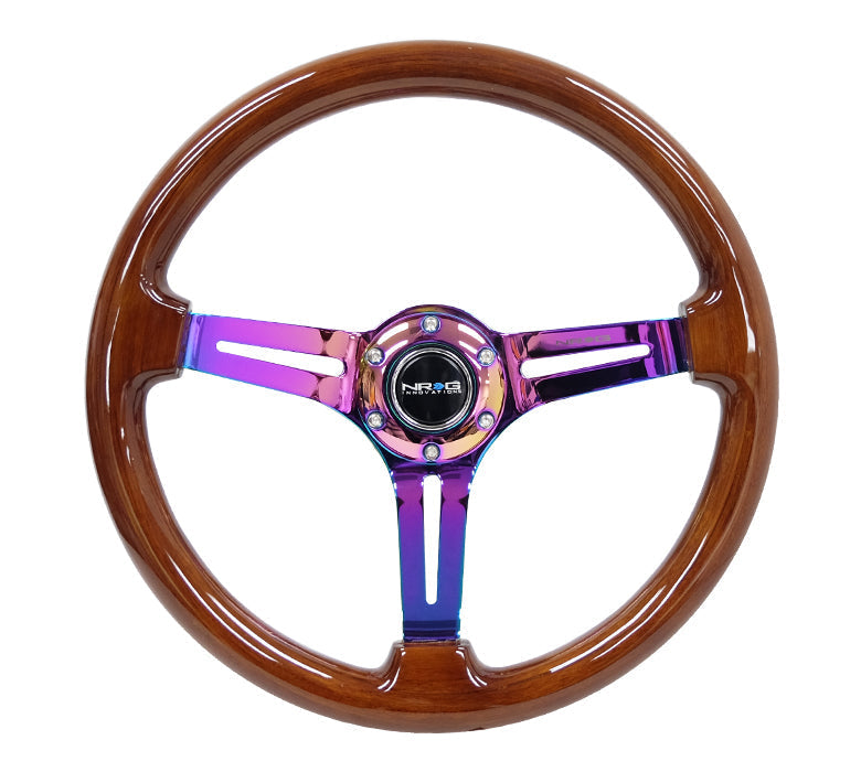 NRG 350MM 3" DEEP DISH WITH SLITS WOOD GRAIN