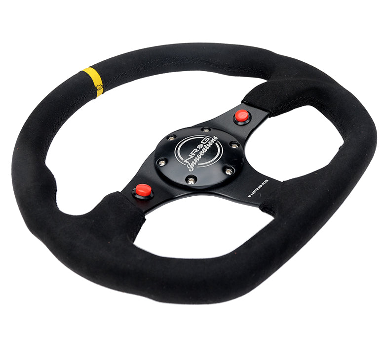 NRG FLAT BOTTOM STEERING WHEEL ALCANTARA
