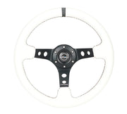 NRG 350MM 3" DEEP DISH WITH HOLES LEATHER