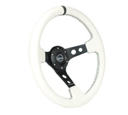 NRG 350MM 3" DEEP DISH WITH HOLES LEATHER