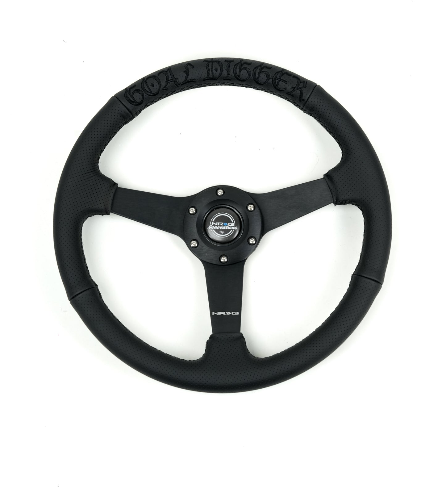 NRG 350MM FLAT STEERING WHEEL LEATHER