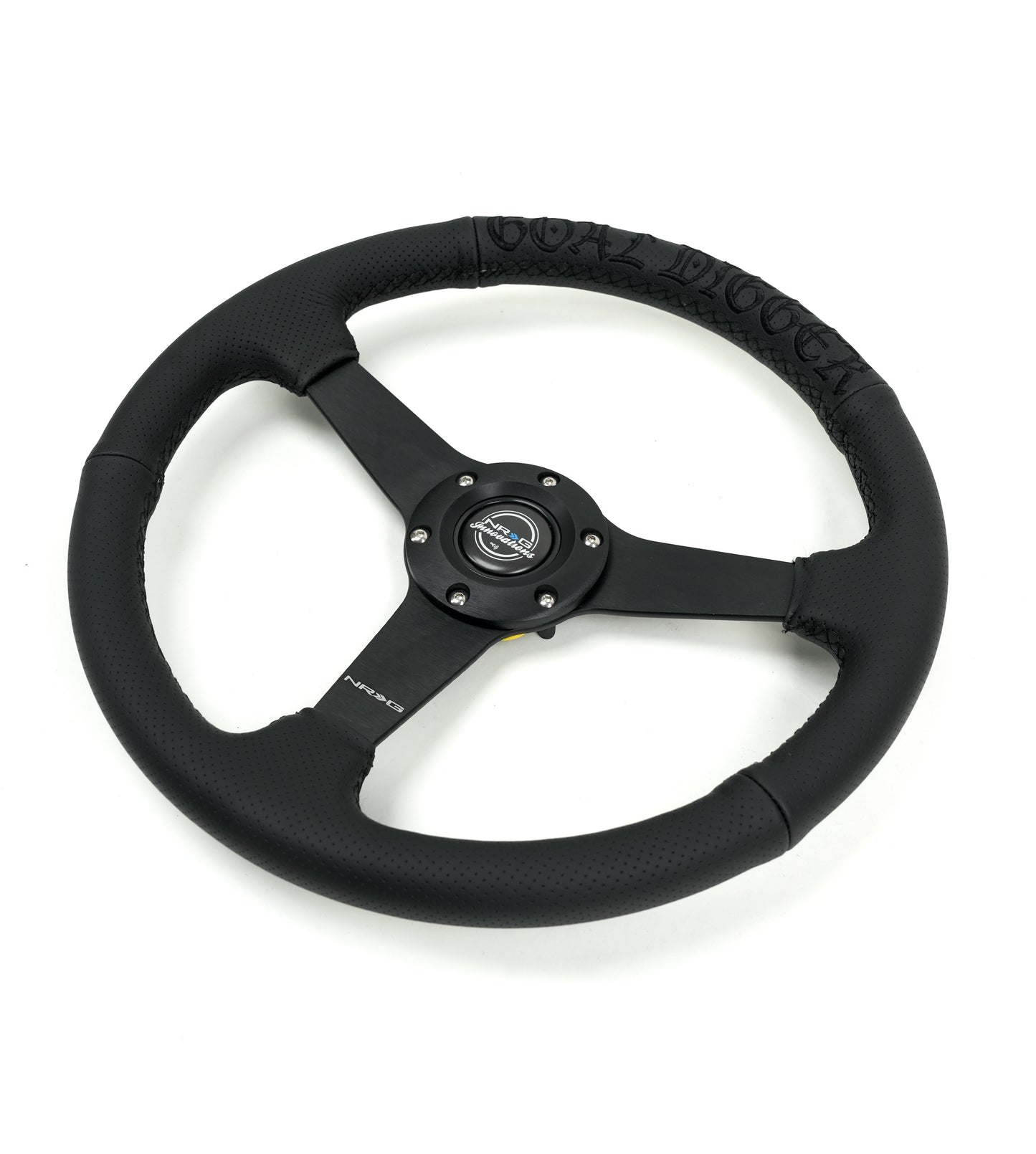 NRG 350MM FLAT STEERING WHEEL LEATHER