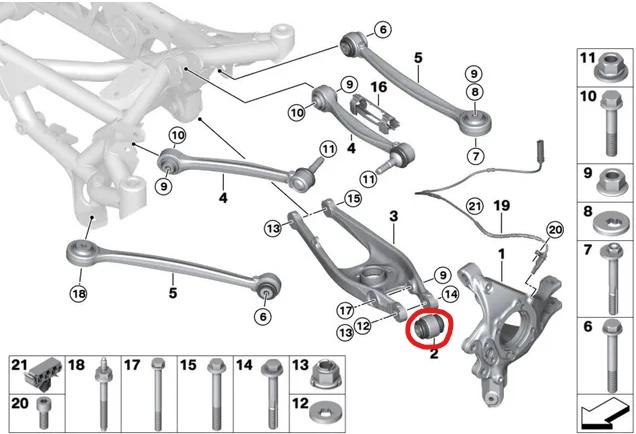 SPL Parts Rear Spherical Lower Control Arm Bushing Set - 2015-2016 BMW 435i Gran Coupe (F36)