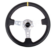 NRG 350MM 3" DEEP DISH WITH HOLES LEATHER