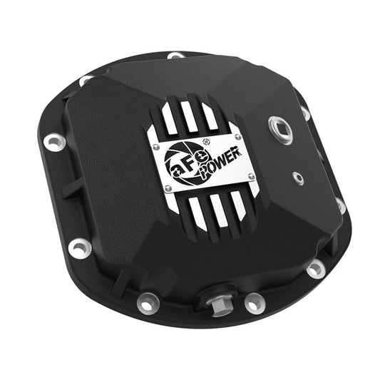 aFe 97-18 Jeep Wrangler TJ/JK Dana 30 Street Series Diff Cover w/ Machined Fins & Gear Oil - Black