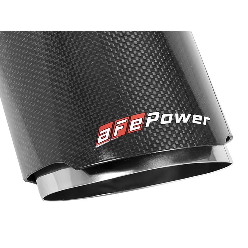 aFe MACH Force-XP 4-1/2in Carbon Fiber OE Replacement Exhaust Tips - 15-19 Dodge Charger/Hellcat