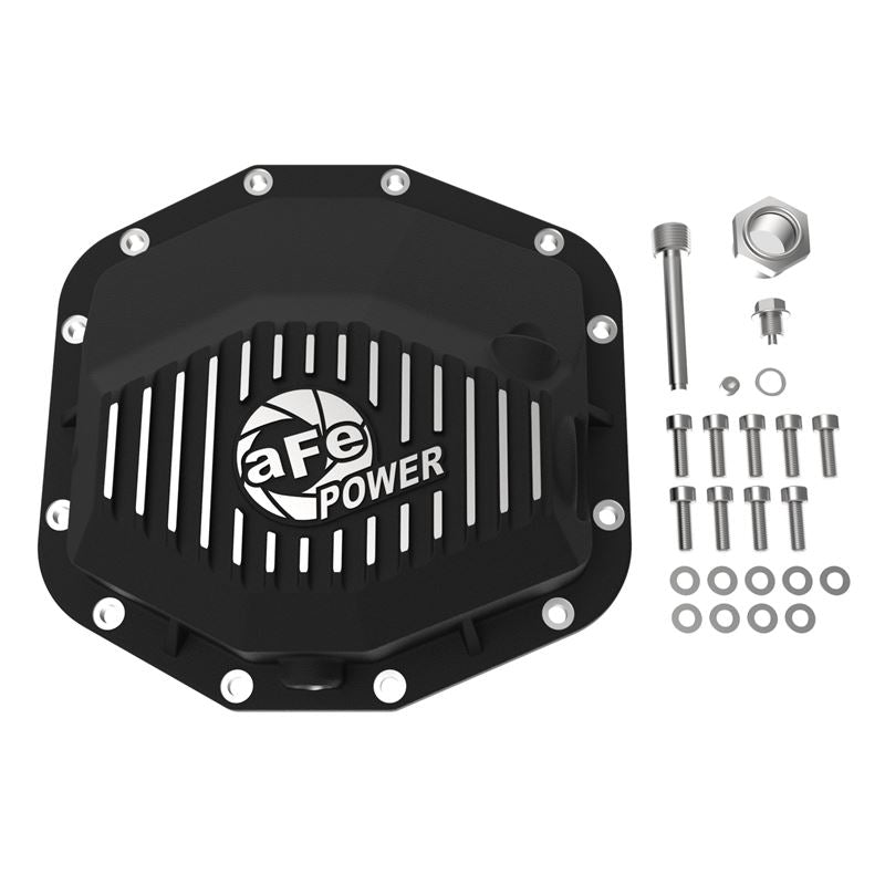 aFe POWER 21-22 Ram 1500 TRX Hemi V8 6.2L (sc) PRO Series Rear Differential Cover Black w/ Machined