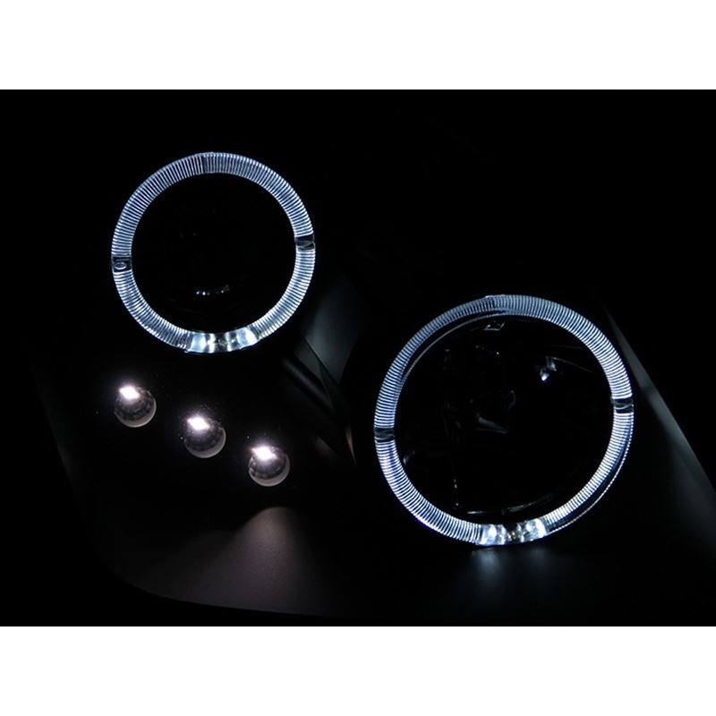 ANZO 1997-2001 Honda Prelude Projector Headlights w/ Halo Black w/ LED