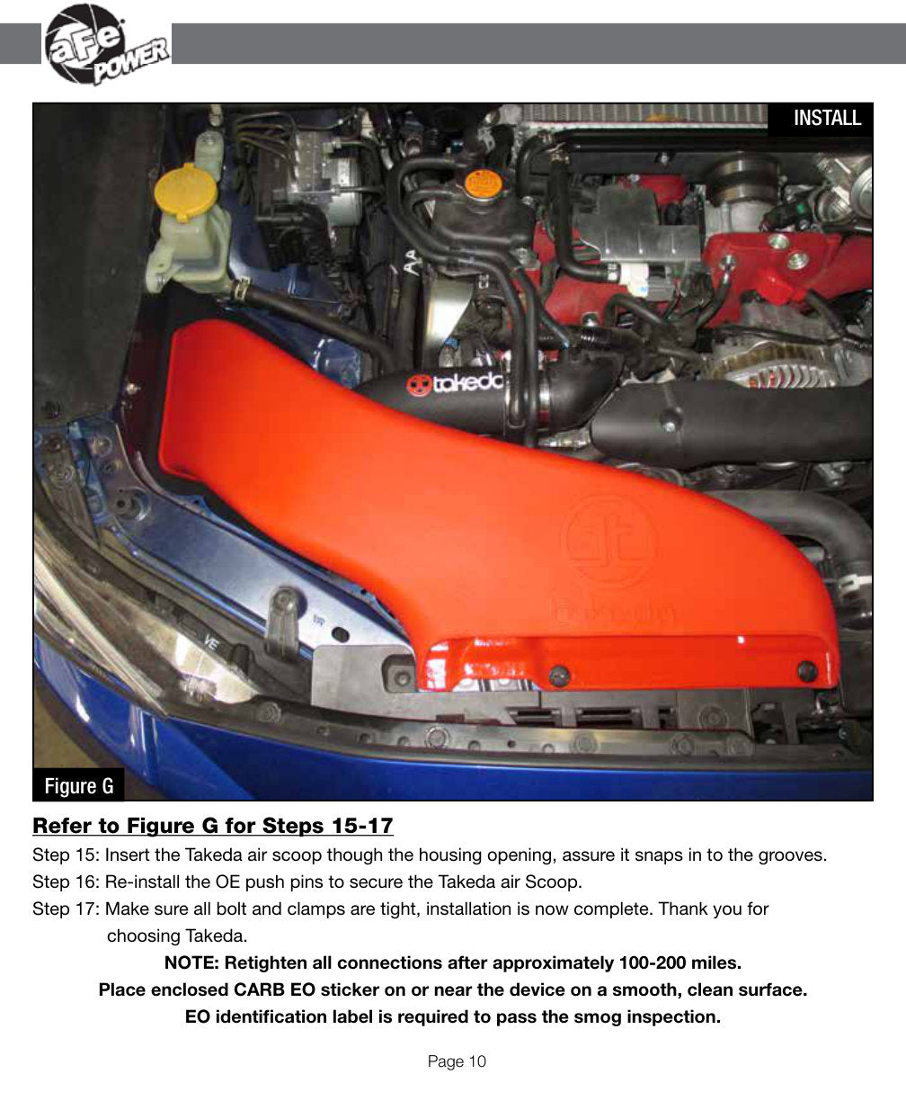 aFe Takeda Stage 2 Pro Dry S Cold Air Intake System 15-17 Subaru STI H4-2.5L (t)