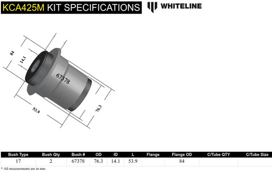 Whiteline 11+ Subaru STi Front Race anti-dive caster kit
