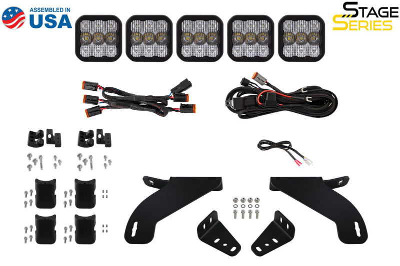Diode Dynamics 21-22 Ford F-150 SS5 Grille CrossLink Lightbar Kit- Pro White Combo