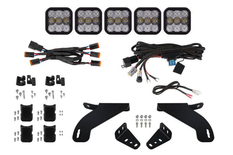 Diode Dynamics 21-22 Ford F-150 SS5 Grille CrossLink Lightbar Kit- Pro White Combo