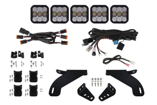 Diode Dynamics 21-22 Ford F-150 SS5 Grille CrossLink Lightbar Kit- Pro White Combo