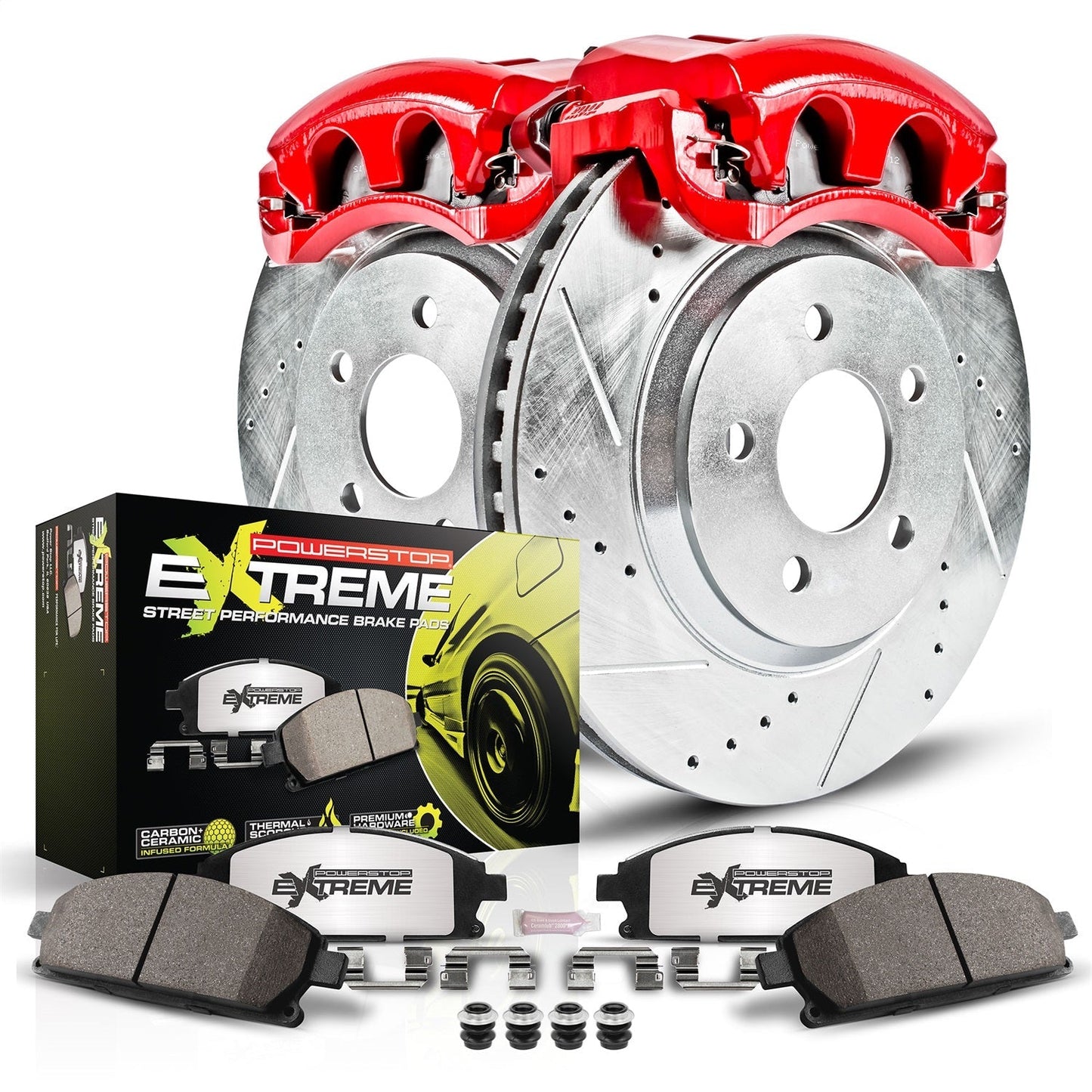 Power Stop 2019 Nissan Sentra Front Z26 Street Warrior Brake Kit w/Calipers