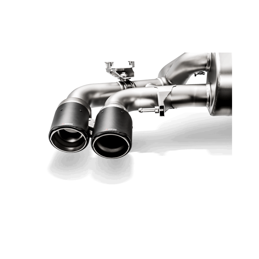 Akrapovic 18+ BMW M5 (F90) Evolution Tail Pipe Set (Carbon) w/ Red/White Akrapovic Logo