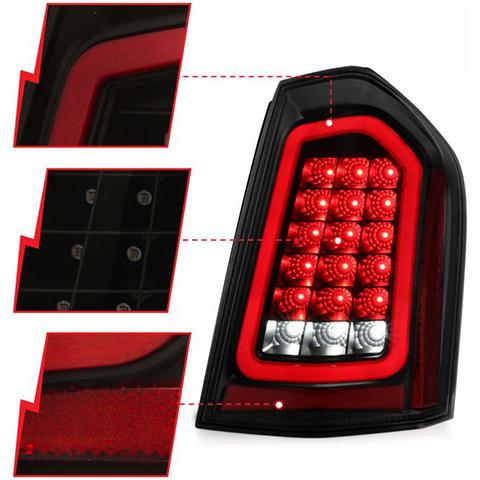 ANZO 11-14 Chrysler 300 LED Taillights Black w/ Sequential