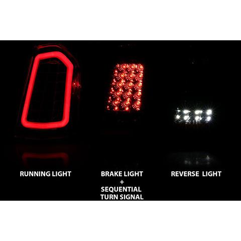 ANZO 11-14 Chrysler 300 LED Taillights Black w/ Sequential