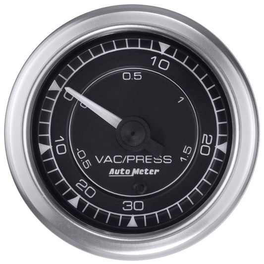 Auto Meter Chrono 2-1/16" 30 IN HG/30 PSI Boost/Vacuum Gauge (8159)