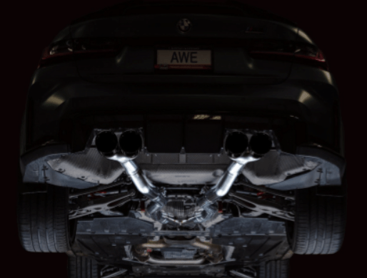 AWE Track Edition Catback Exhaust w/ Diamond Black Tips 2021-2025 BMW M3 / M4