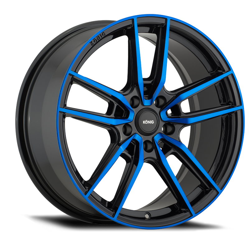 (set of 4) Konig Myth Gloss Black w/ Blue Tinted Clearcoat | 16x7.5" +43mm | 5x114.3mm Wheel