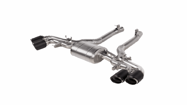 Akrapovic Slip-On Line (Titanium) w/Carbon Fiber Titanium Tips - BMW / F95 / F96 / X5M / X6M