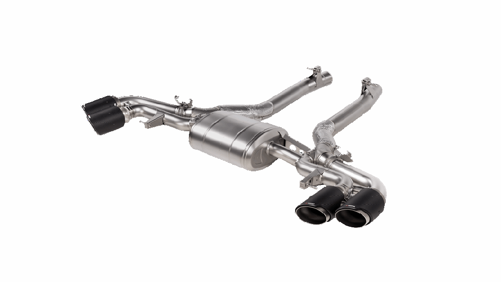 Akrapovic 2020-23 BMW X5M (F95)/X6M (F96) Slip-On Line (Titanium) w/Carbon Fiber Titanium Tips