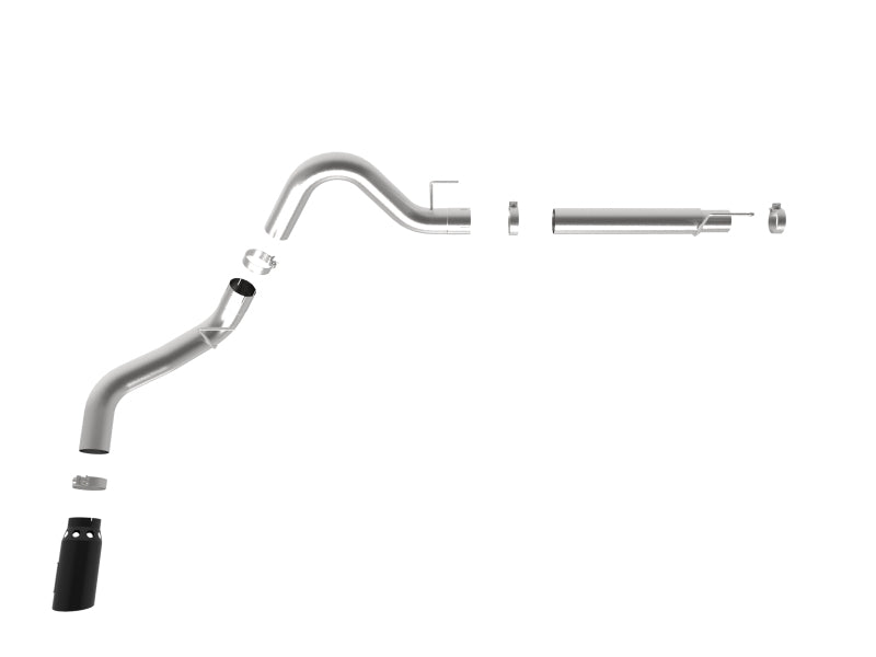 aFe Large Bore-HD 4in 409 SS DPF-Back Exh 18-19 Ford F-150 V6-3.0L (td) w/ Black Tip
