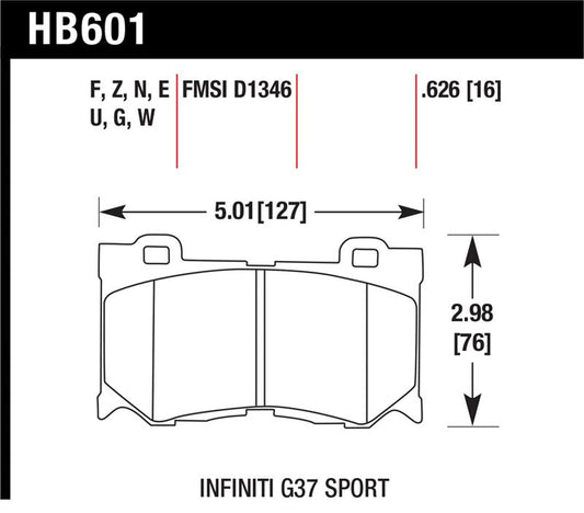 Hawk Infiniti G37 Sport Performance Ceramic Street Front Brake Pads