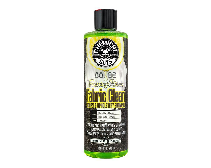 Chemical Guys Foaming Citrus Fabric Clean Carpet And Upholstery Shampoo And Odor Eliminator | Universal (CWS20316)
