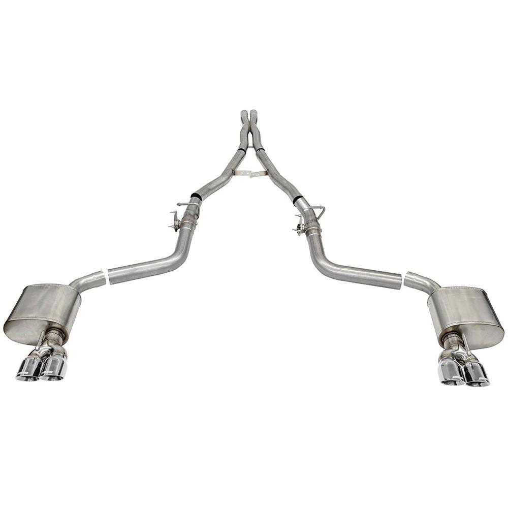 Corsa 15-23 Challenger SRT/Hellcat/Demon/Redeye 2.75in Valved CB DR Exit w/ Twin 3.5in Pol Pro Tips