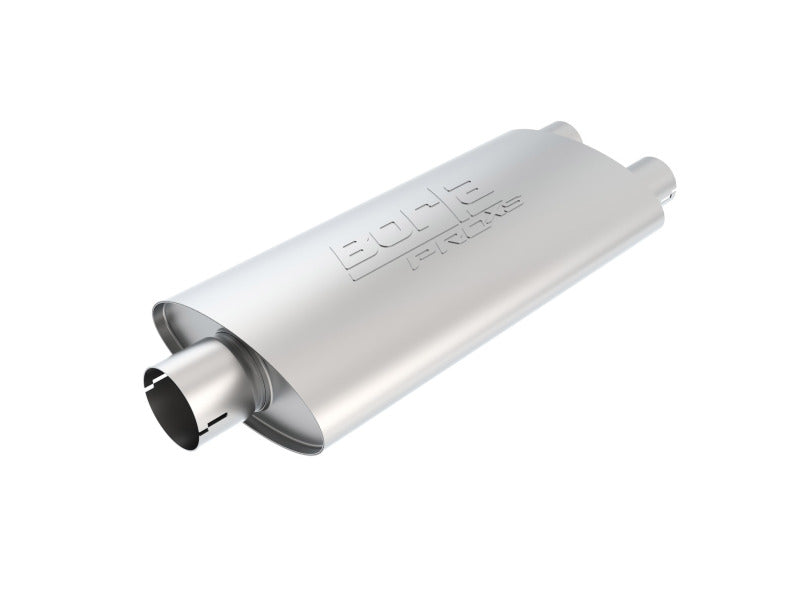 Borla Universal Center/Dual Oval 3in In/2.25in Out 19in x 4in x 9.5in Notched PRO-XS Muffler