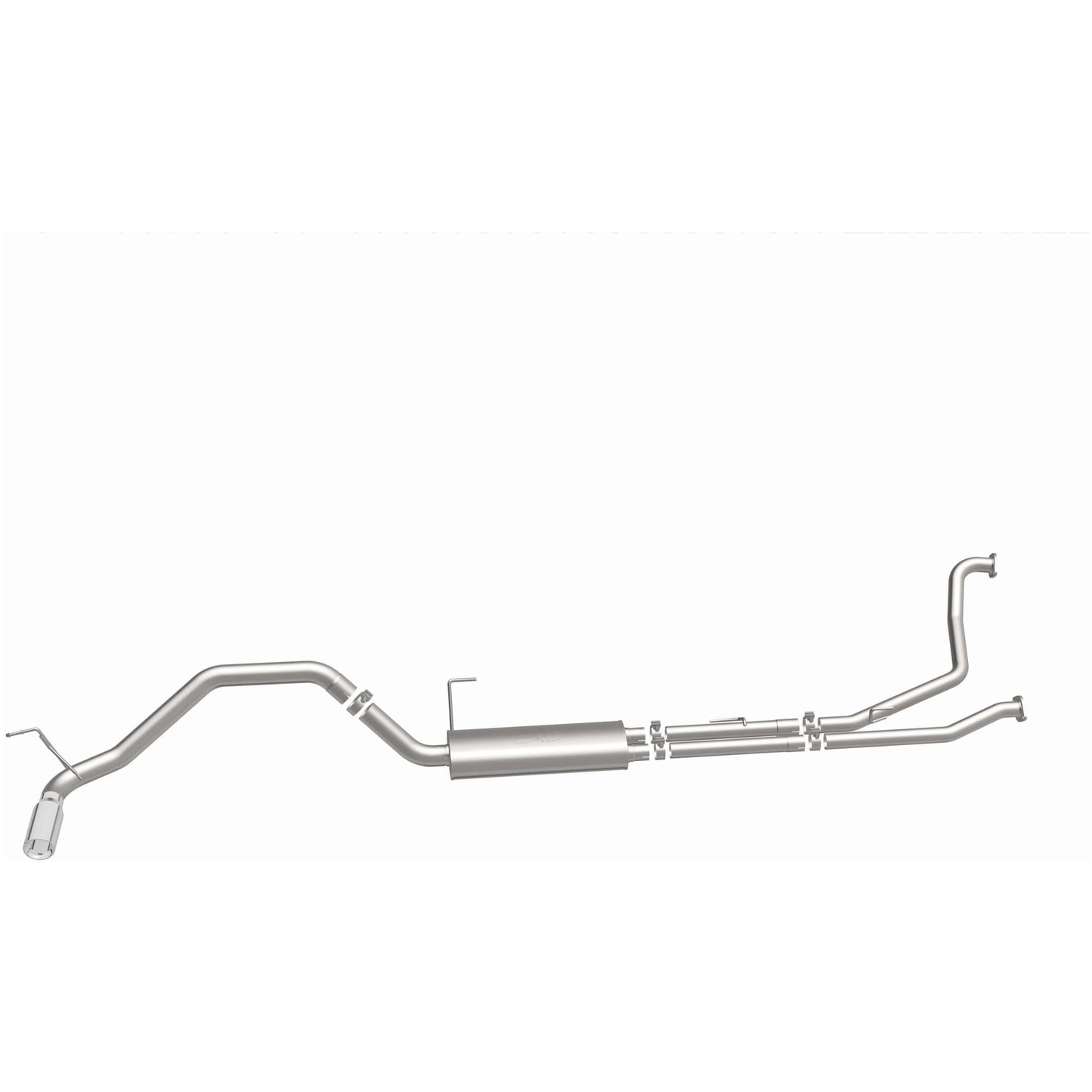 MagnaFlow CatBack 07-15 Nissan Titan V8 LGAS/LFLEX Single MF Polished Stainless Exhaust