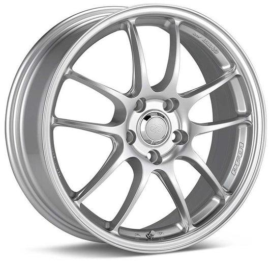 Enkei PF01SS 17x9 5x114.3 60mm Offset 75mm Bore Diameter Silver Wheel