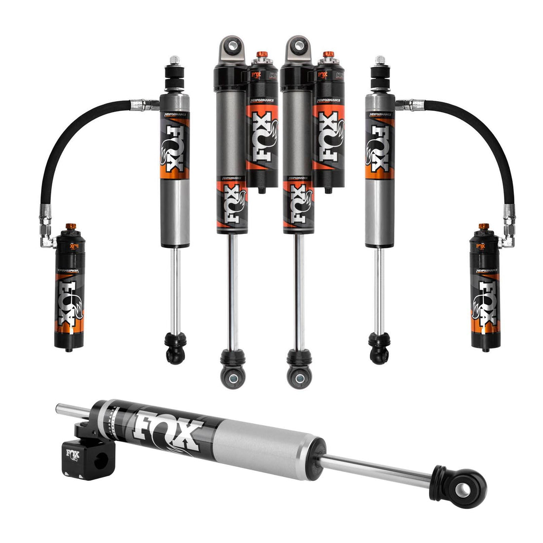 FOX 2.5 Perf Elite Adj. w/ Reservoir Shocks Set w/4-6" lift - 2017-2023 Ford F-250 Super Duty 4WD
