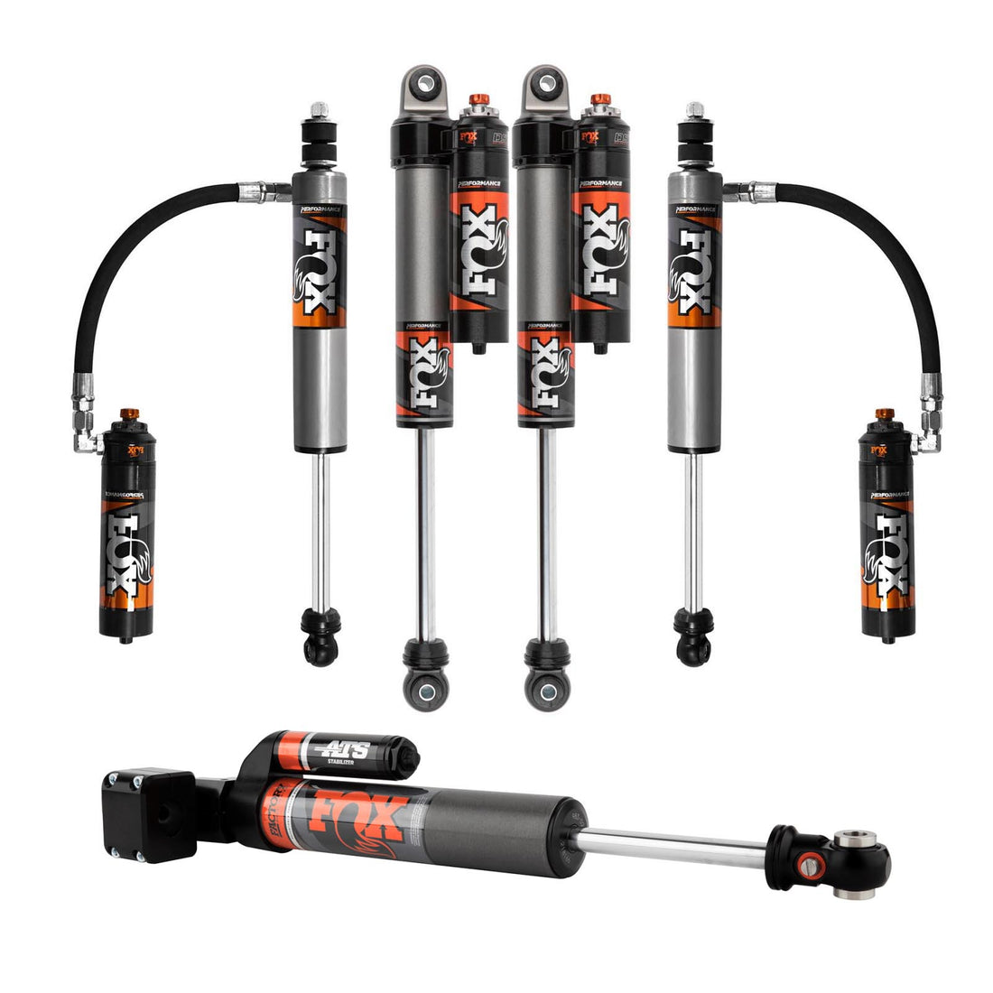 FOX 2.5 Perf Elite Adj. w/ Reservoir Shocks Set w/0-1.5" lift - 2017-2023 Ford F-250 Super Duty 4WD