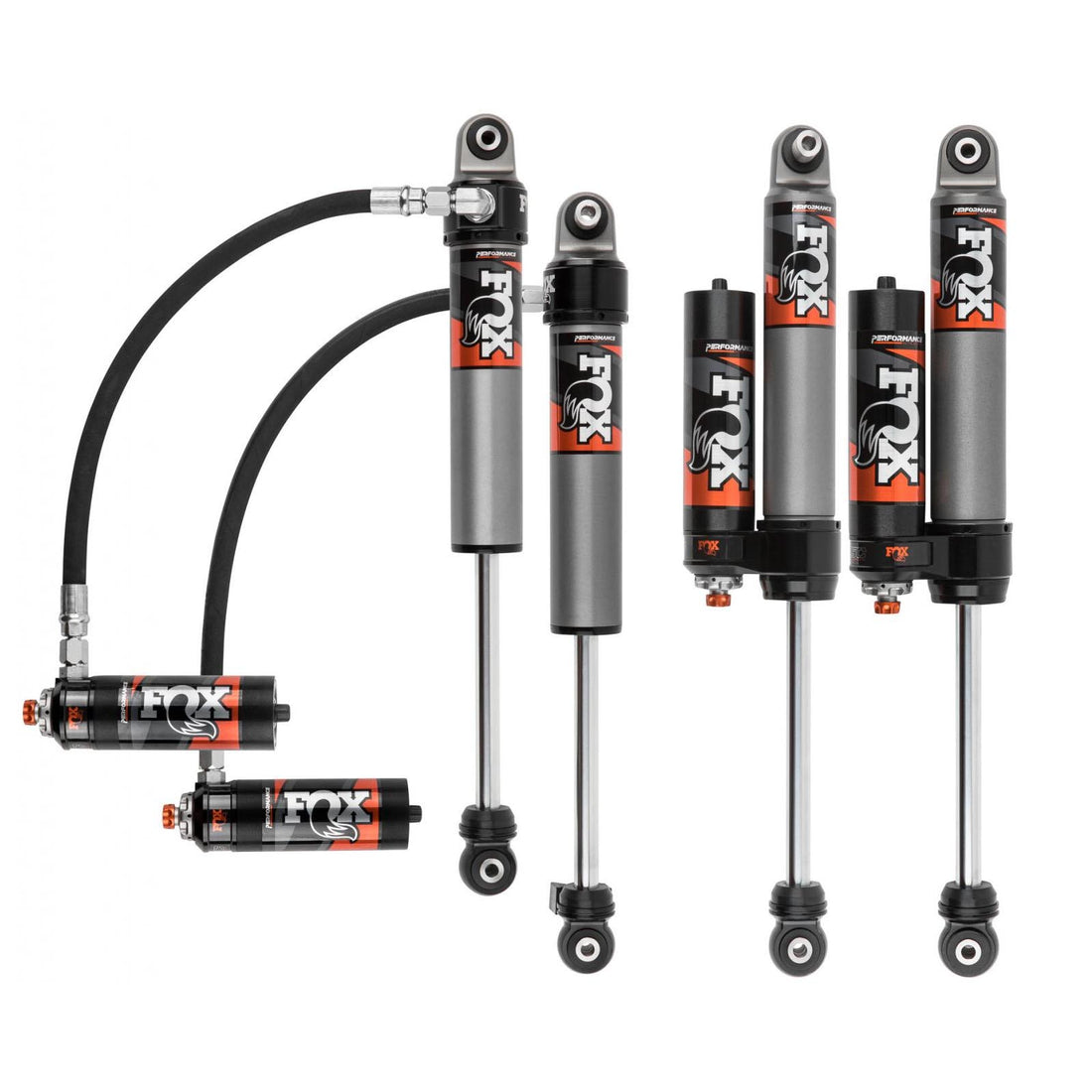 FOX 2.5 Perf Elite Adj. w/ Reservoir Shocks Set w/2-3" lift - 2018-2025 Jeep Wrangler JL 4WD RWD