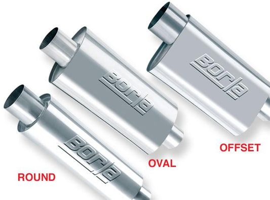 Borla XR-1 Racing Sportsman 3.5in. Outlet / 3.5in Inlet Oval Muffler - 5in Diameter x 15in Length