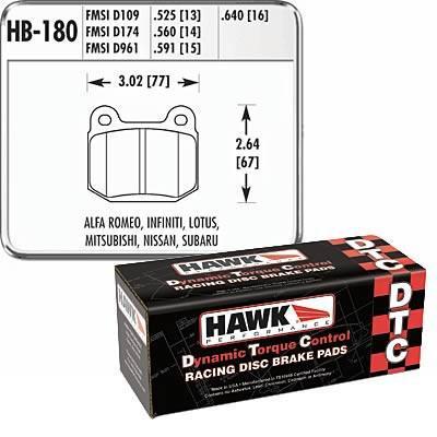 Hawk 03-06 Evo / 04-09 STi / 03-07 350z Track DTC-60 Race Rear Pads