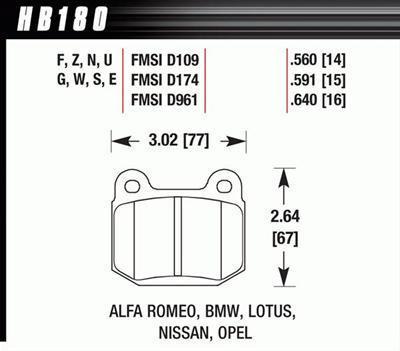 Hawk 03-06 Evo / 04-09 STi / 03-07 350z Track DTC-30 Rear Pads
