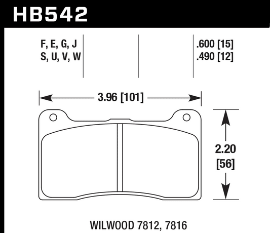 Hawk DTC-30 Racing Brake Pads for Wilwood 7812/7816 (HB542W.600)