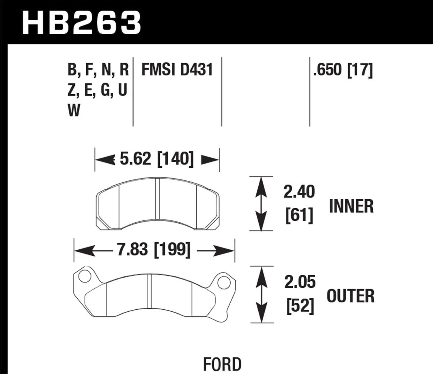 Hawk Performance Race Front Brake Pads | BMW 325i (1987–1991) (HB195U.640) - ABS Auto Body