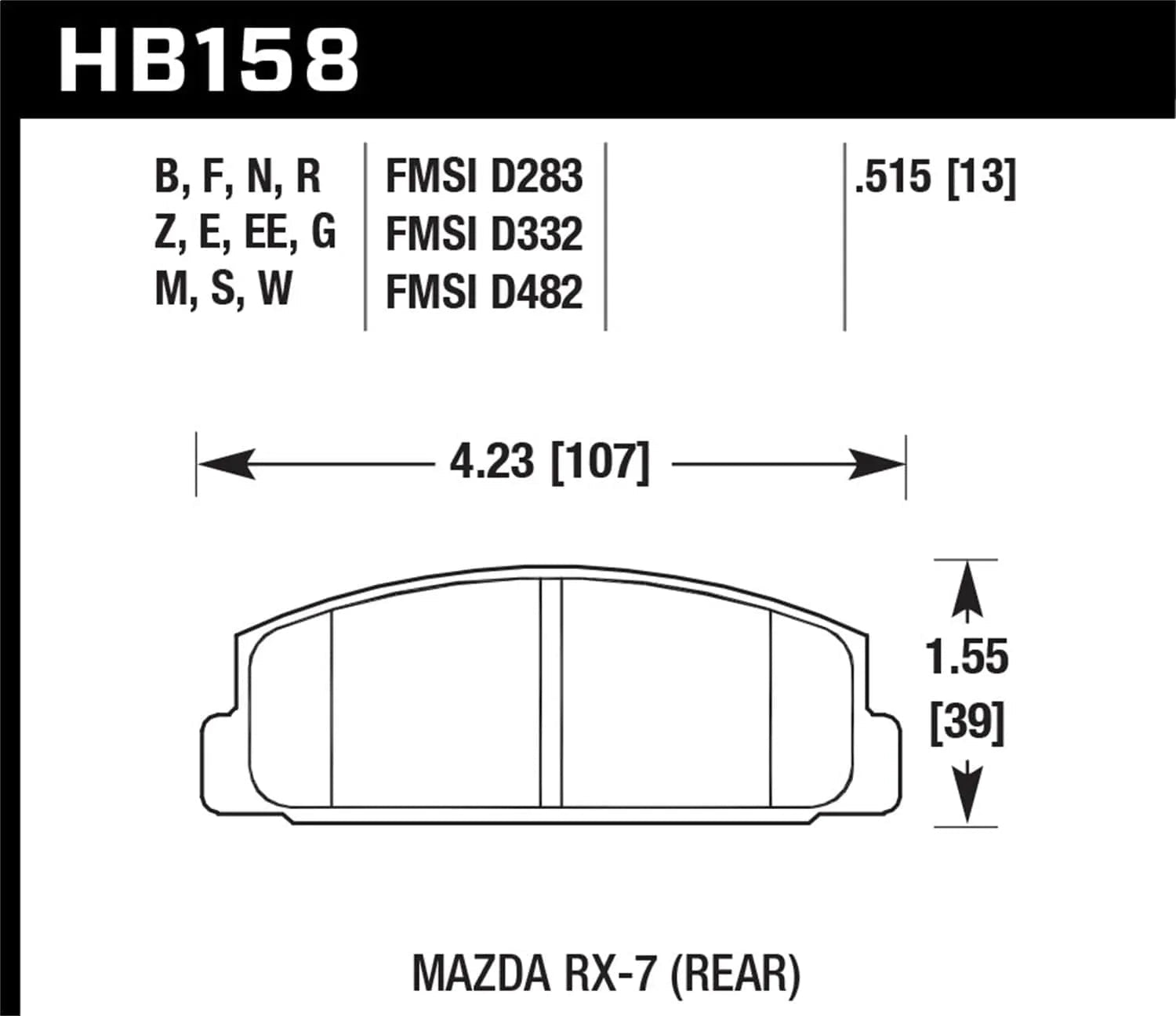 Hawk Performance Rear Race Pads (NOT FOR STREET USE) | BMW 325 (E30) (HB399E.630) - ABS Auto Body